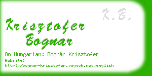 krisztofer bognar business card