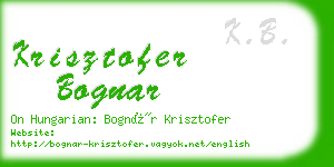 krisztofer bognar business card